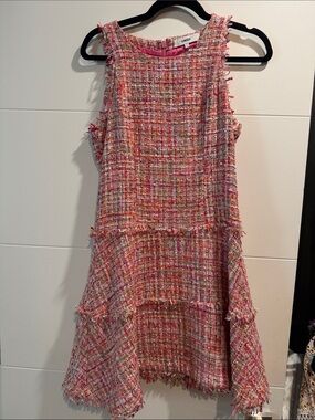 Likely Pink Multi-Color Tweed Sleeveless A-Line Dress